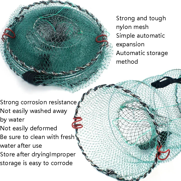 Spring Crab Cage Fishing Net Round Folding Fishing Net, Small