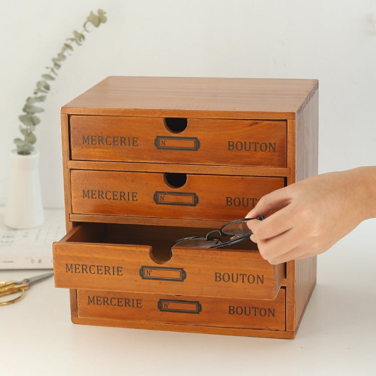 Retro Wooden Drawer Storage Cabinet Desk, One Pumping, Four Pumping