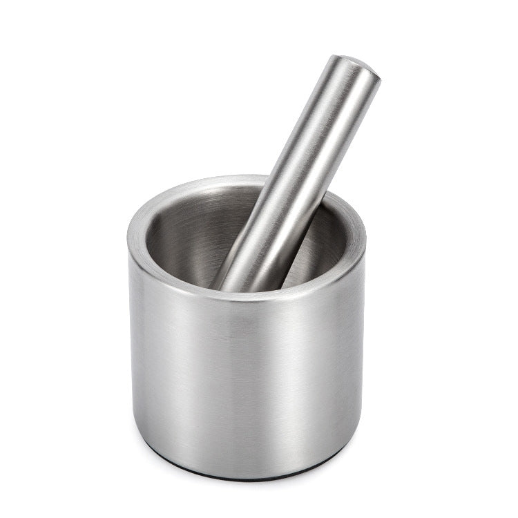 304 Stainless Steel Smashed Garlic Masher Sputum Pot Garlic Pot Home Manual Stone Scorpion Grinder, Column Type Garlic Casserole