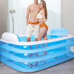 Three-layer Thickened Adult Insulated Inflatable Swimming Pool Baby Tub, 150 x 105 x 55cm, 180 x 140 x 60cm