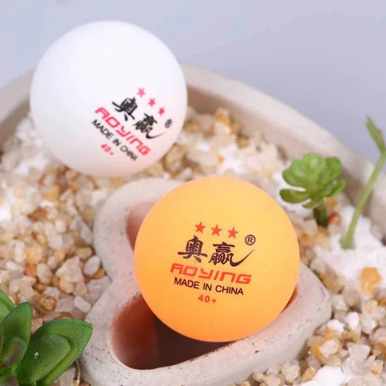 ROYING 10 PCS Professional ABS Table Tennis Training Ball, Diameter: 40mm, White 3Stars, Orange 3Stars