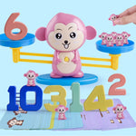 Monkey Balance Scale Toy Child Educational Math Toys, Monkey Pink, Monkey Brown