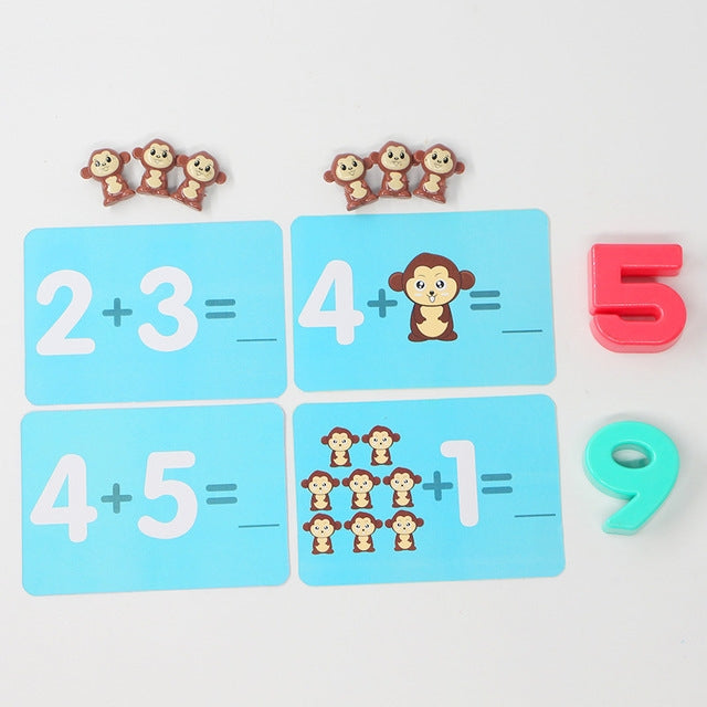 Monkey Balance Scale Toy Child Educational Math Toys, Monkey Pink, Monkey Brown
