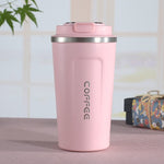 Smart Version Double Stainless steel 304 Coffee Mug Car Thermos Mug Travel Thermo Cup, 380ml Black, 380ml Green, 380ml Blue, 380ml Pink, 380ml White, 510ml White, 510ml Black, 510ml Green, 510ml Blue, 510ml Pink