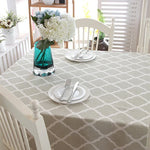 Cotton and Geometric Rhombus Gray LaceTablecloth, 60x60cm, 70x70cm, 90x90cm, 100x140cm, 120x120cm, 140x140cm, 90x150cm, 140x160cm, 120x160cm, 140x180cm, 130x180cm, 140x200cm, 140x220cm, 140x250cm