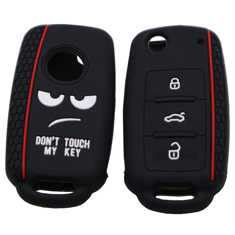Do not Touch My Key Style Silicone Car Key Cover for Volkswagen Jetta Polo Passat Skoda Tiguan Golf, For Volkswagen Jetta Polo Passat Skoda Tiguan Golf