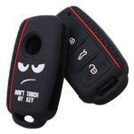 Do not Touch My Key Style Silicone Car Key Cover for Volkswagen Jetta Polo Passat Skoda Tiguan Golf, For Volkswagen Jetta Polo Passat Skoda Tiguan Golf