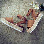 One-button Buckle Platform Women Sandals, 42