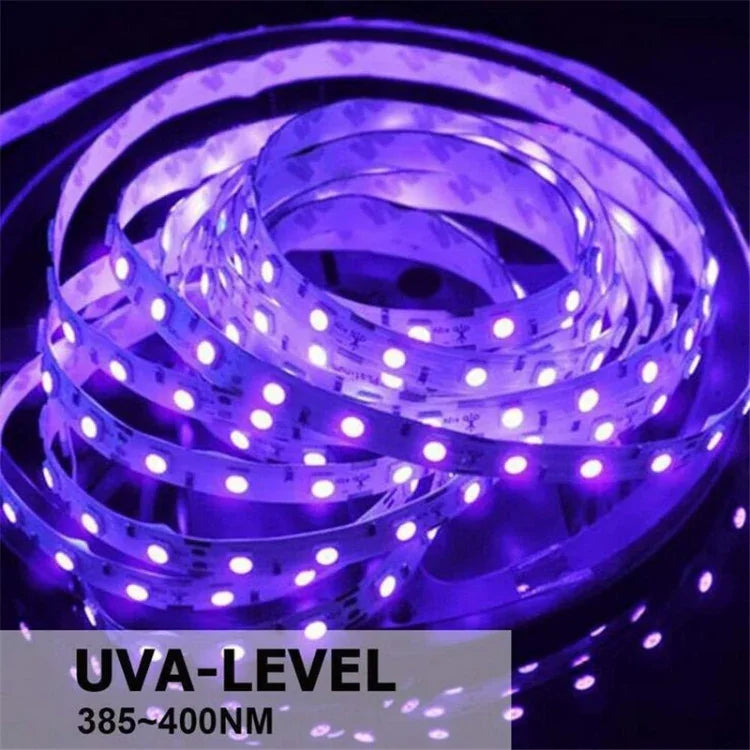 2835 SMD UV Purple Light Strip LED Lamp Decorative Light Strip, Waterproof 5m, Waterproof 10m, Bare Board 5m, Bare Board 10m