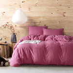 Princess Bedding Sets With Washed Ball Decorative Microfiber Fabric Cover Pillowcase, Twin（One Pillowcase and One Quilt）, Queen（Two Pillowcase and One Quilt）, King（Two Pillowcase and One Quilt）