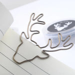8 PCS/Set Deer Head Paper Clip Shaped Paper Clip Creative Shape Pin Bookmark, Deer Head Paper Clip