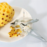 3 PCS Stainless Steel Non-slip Tip Open Blade Pineapple Clip Fruit Eye Digger, 13.5×3.5cm Endless Steel Nail
