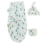 Spring  Summer Cotton Baby Infant Bags Towels Sleeping Bags Knitted Cloth Cap Set, S (50x70 CM), L (60x75 CM)