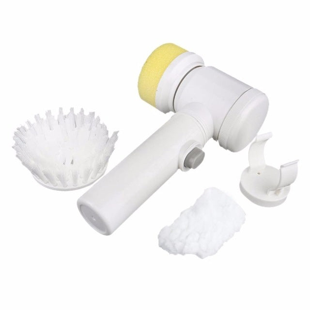 5 in 1 Multifunctional Electric Household Magic Brush ABS Nylon Kitchen Bathtub Cleaning Window Brush Cleaner, 5 in 1 Brush