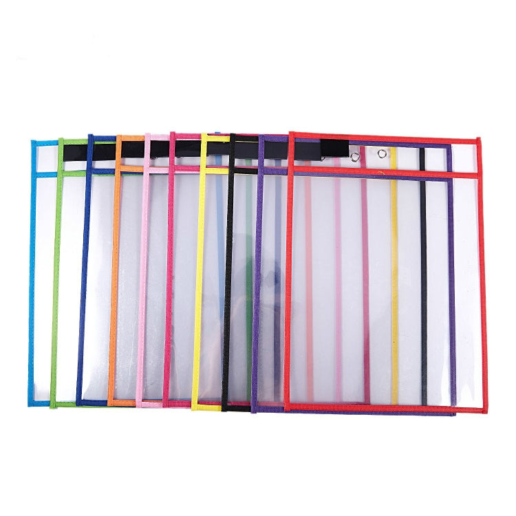 Erasable Hanging PVC A4 Transparent Sewing Red Document Dry Erase Bag, 21×30cm
