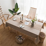Rectangle Cotton Linen Tassels Dining Tablecloth Wedding Party Kitchen Home Decoration Table Cover, 100x140cm, 140x140cm, 140x160cm, 140x180cm, 140x200cm, 140x220cm, 140x250cm, 140x260cm, 140x300cm
