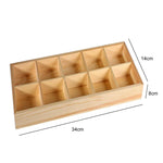 Succulent Wooden Storage Box Landscape Garden Decoration, 10 Cells