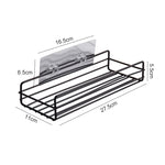 Wrought Iron Bathroom Shelf Wall Mounted Free Punch Toilet Rack, Square (Black)