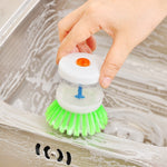 2 PCS Kitchen Washing Utensils Pot Dish Brush With Washing Up Liquid Soap Dispenser, Random Color Delivery, Utensils Pot Dish Brush