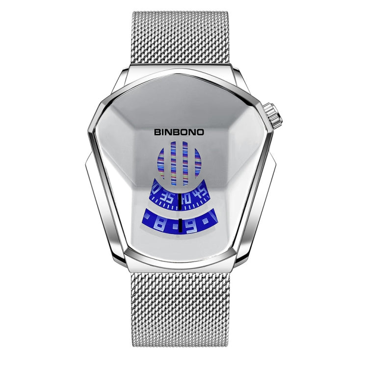 BINBOND Locomotive Concept Watch Men Live Black Technology Watch, White Net Belt White Steel Blue Face, White Net Belt White Steel White Face, Gold Net Belt Full Gold Blue Face, Gold Net Belt Full Gold Gold Face, Black Net Belt Black Steel Blue Face   ...