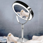 Desktop Double-SidedRound LED Luminous Makeup Mirror Liftable Magnifying Mirror, Plane + 3 Times Magnification(8-inch Battery Model), Plane + 5 Times Magnification(8-inch Battery Model), Plane + 7 Times Magnification(8-inch Battery Model)              ...