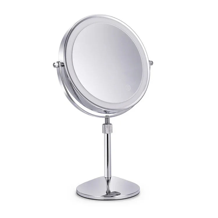 Desktop Double-SidedRound LED Luminous Makeup Mirror Liftable Magnifying Mirror, Plane + 3 Times Magnification(8-inch Battery Model), Plane + 5 Times Magnification(8-inch Battery Model), Plane + 7 Times Magnification(8-inch Battery Model)              ...