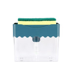 Cleaning Cloth Dishwashing Brush Liquid Box Kitchen Brush Detergent Mixer Press Plastic Soap Box, White, Dark Gray, Dark Blue