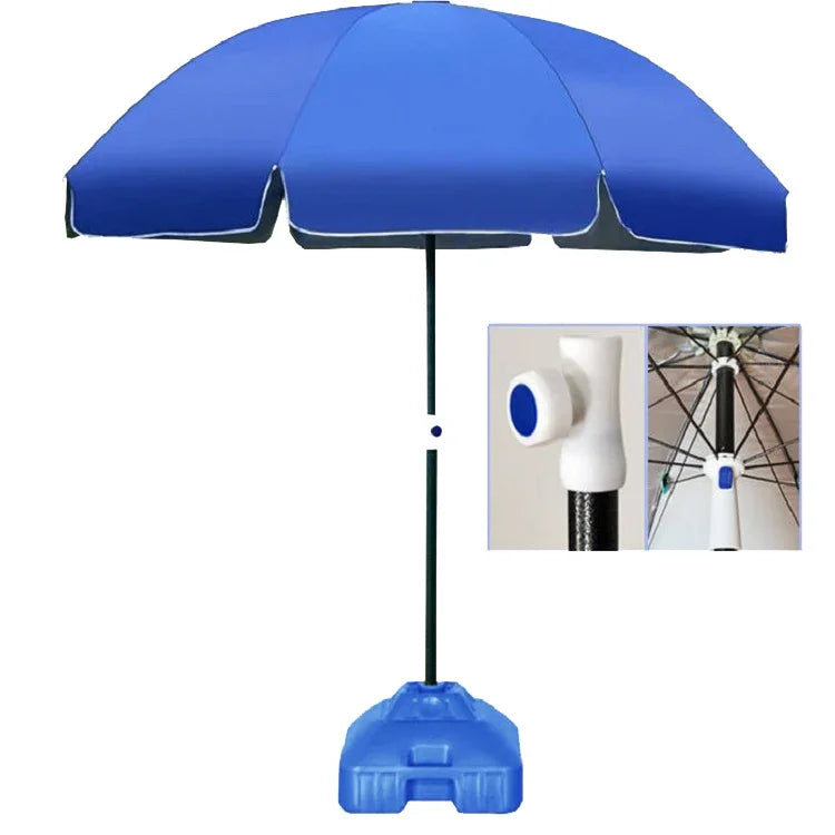 Outdoor Large Double-layer Sun Umbrella Shade And Sun Protection Stalls In The Wild, 1.8m sapphire blue, 2.0m sapphire blue, 2.4m sapphire blue, 2.8m sapphire blue, 3.2m sapphire blue