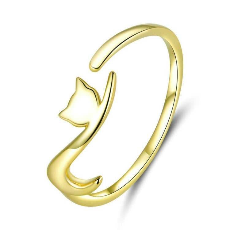 Naughty Cat Sterling Silver Ring Fashion Open Ring, SCR220, SCR220-B