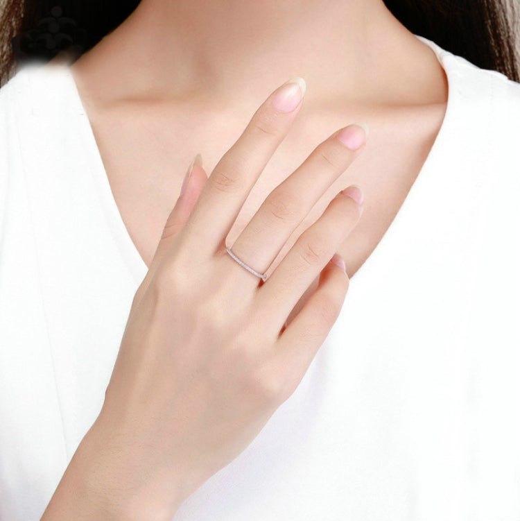 S925 Sterling Silver Ladies Fashion Ring Diamond Simple Ring, 5, 6, 7, 8, 9