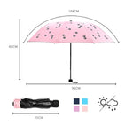 Cartoon Creative Children Umbrella Sunscreen Vinyl Small Fresh Folding Umbrella, Sky Blue, Purple, Pink, Navy