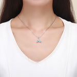 S925 Sterling Silver Ocean Fishtail Pendant Necklace DIY Accessories, SCC1067