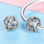 Beach S925 Sterling Silver Beaded Hollow DIY Bracelet Necklace Bead Accessories