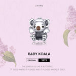 S925 Sterling Silver Cute Koala Animal Bead DIY Bracelet Accessory, SCC1304