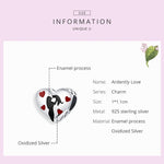 S925 Sterling Silver Heart-shaped Ardently Love Pendant DIY Bracelet Accessories, SCC1508