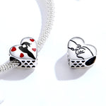 S925 Sterling Silver Heart-shaped Ardently Love Pendant DIY Bracelet Accessories, SCC1508