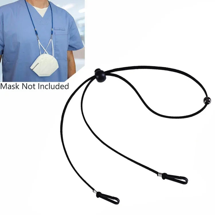 10pcs Mask Anti-lost Adjustable Lanyard and Ear Hook, Cashmere, White, Black, Yellow, Green, Blue, Pink, Red, Grey