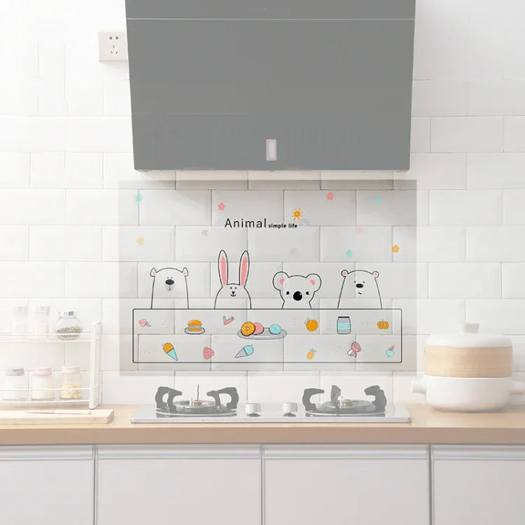 5 PCS Kitchen Cabinet Stove Range Hood Oil-Proof Self-Adhesive Sticker, Transparent Type