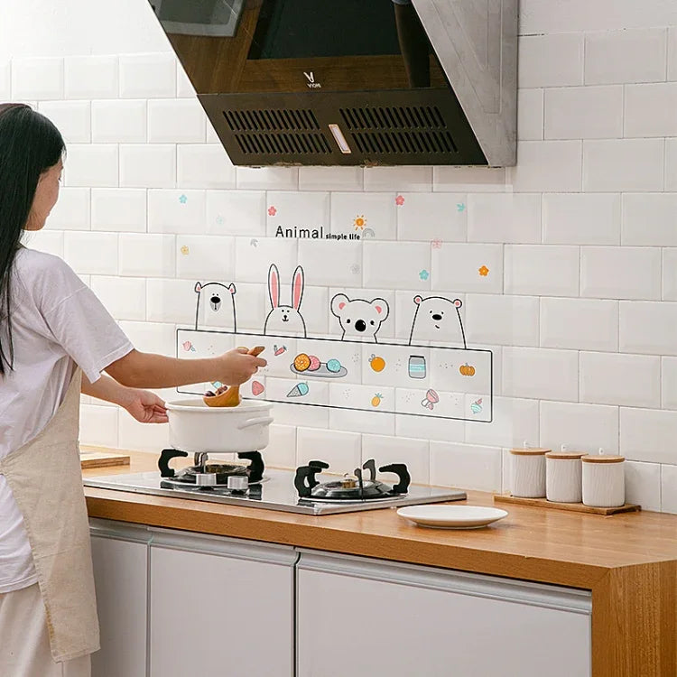 5 PCS Kitchen Cabinet Stove Range Hood Oil-Proof Self-Adhesive Sticker, Transparent Type