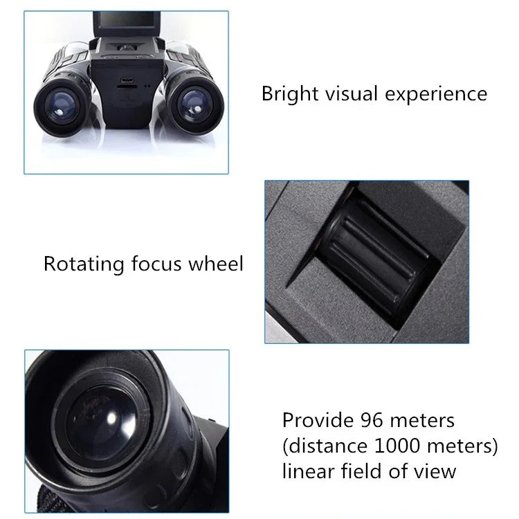 12x32 HD Telescope Outdoor Binocular Digital Telescope Multifunctional Video Camera Telescope, 12X32