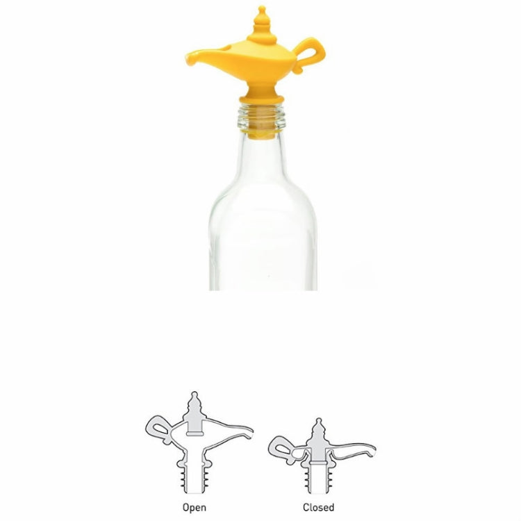 Creative Silicone Aladdin Magic Lamp Red Wine Bottle Pourer Manual Sealing Airless Bottle Stopper, 3 PCS Wine Bottle Stopper