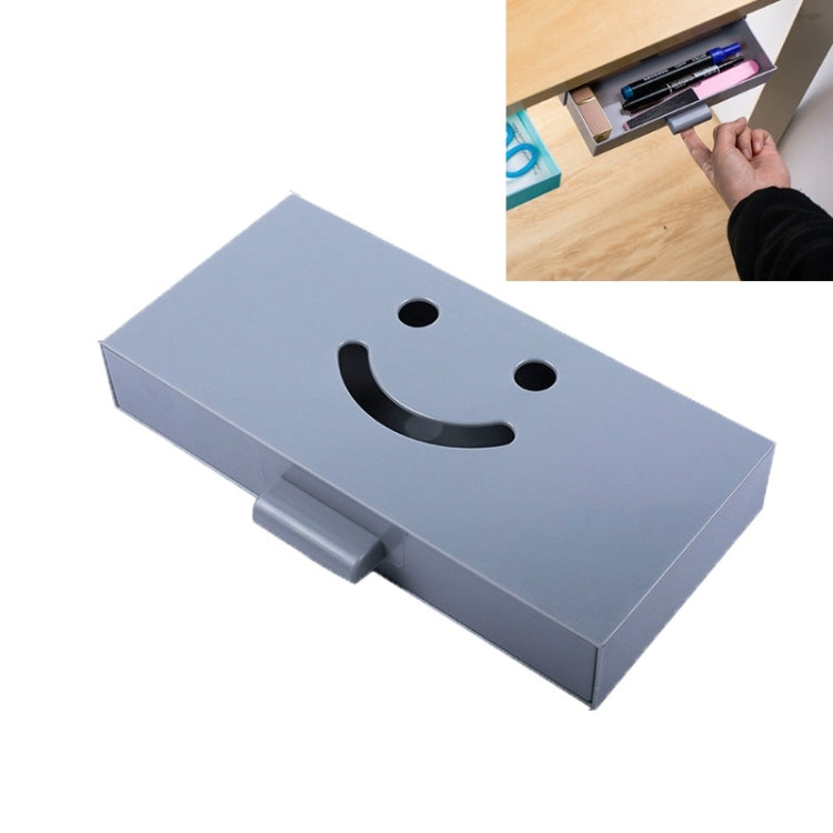 Hidden Drawer Storage Box Office Desk Bottom Paste Large Capacity Pen Case, Dark Blue, Light Blue, Pink, Gray