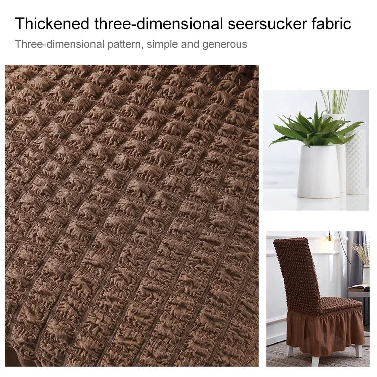 Bubble Skirt Chair Cover Household Elastic Universal One-piece  Seat Stool Cover Fabric Grid Chair Cover, Universal Size