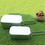 Outdoor Travel Camping Camping Lunch Box Portable Foldable Aluminum Lunch Box Retro Lunch Box Small, Lunch Box And Steaming Rack