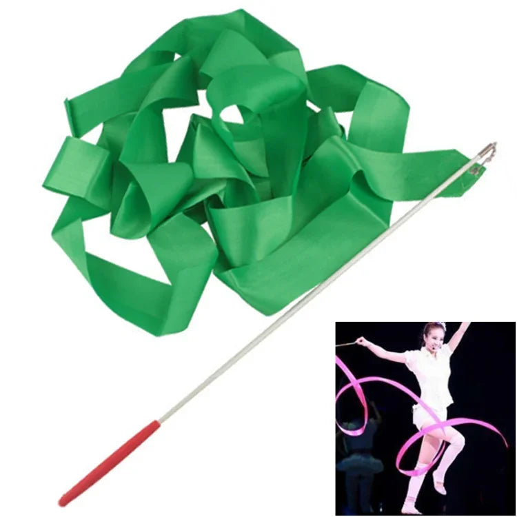 5 PCS 4 m Artistic Color Gymnastics Ribbon Dance Props Children Toys, Rose Red, Pink, Red, Orange, Yellow, Green, Blue