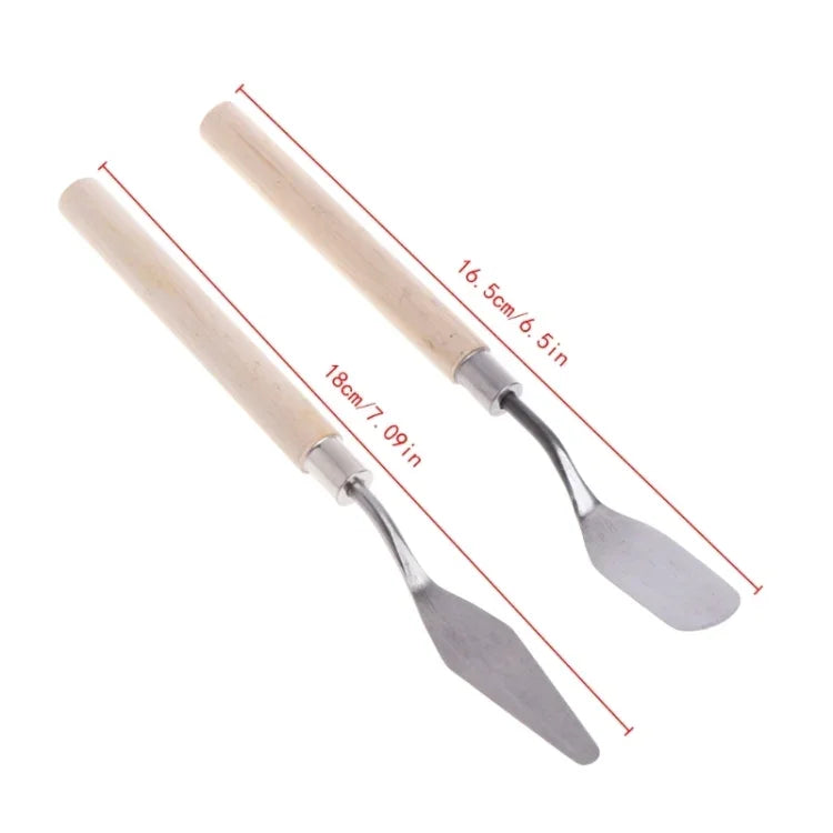 2Pcs Stainless Steel Palette Knife Spatula Scraper for Mixing Art Oil Painting, 2 PCS