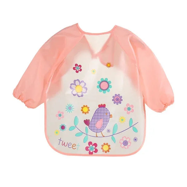 Baby Bibs Waterproof Long Sleeve Apron, One Size