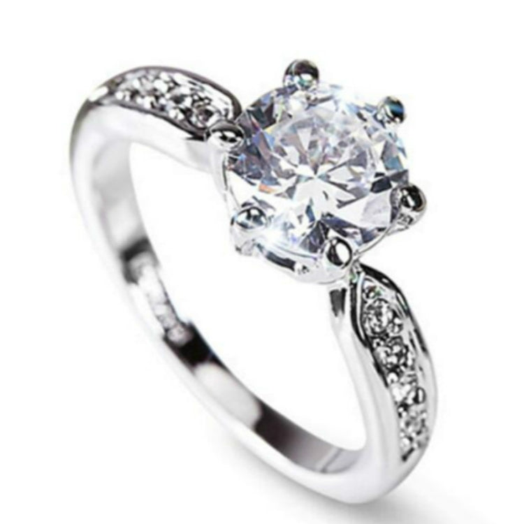 Female Classic Crystal Six-Claw Diamond Ring Wedding Ring, 10, 8, 9