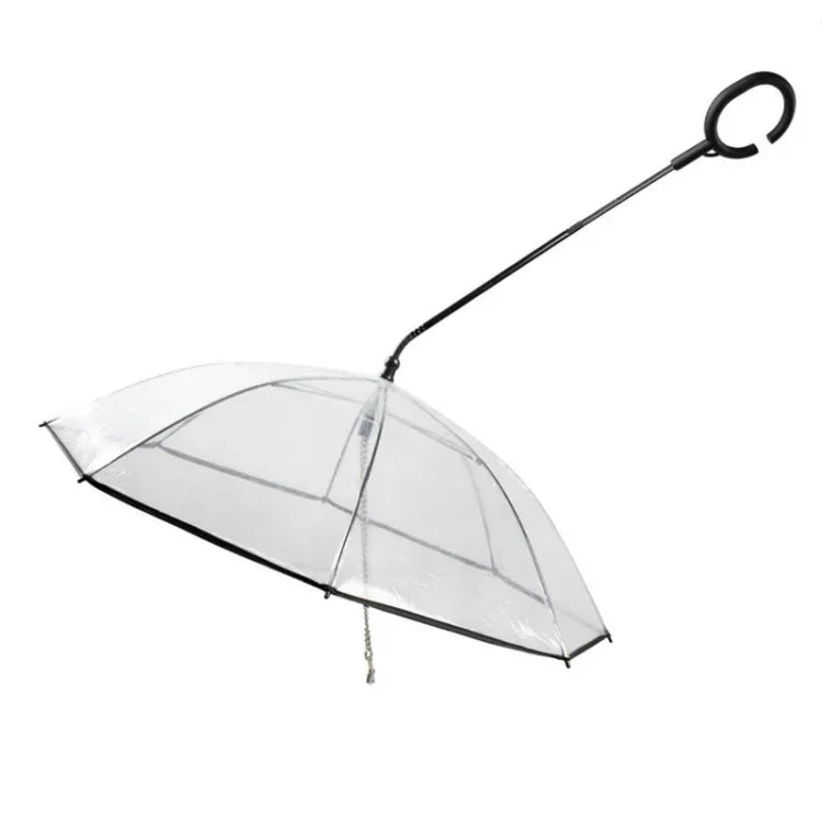 Pet Umbrella Transparent Adjustable Rainy Dog ?Walking Leash, Pet Umbrella