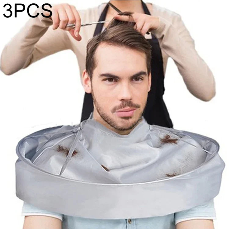 3PCS DIY Hair Cutting Cloak Umbrella Cape Salon Barber Creative Apron, Polyester